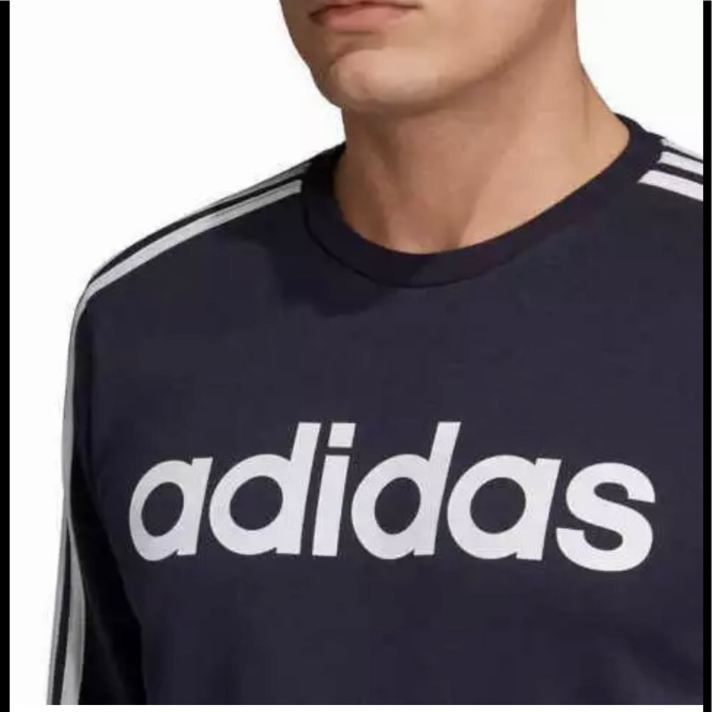 NEW Adidas Mens Fleece Logo Crew Neck Sweatshirt - Picture 6 of 11
